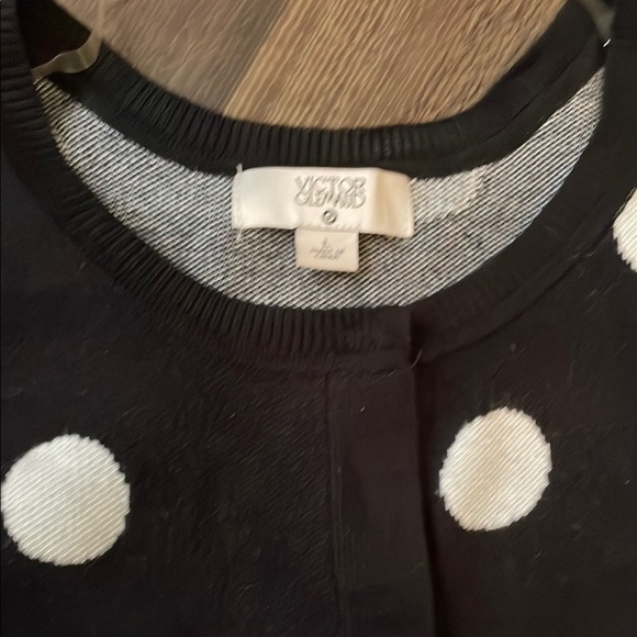 Victor Glemaud Black and White Polka Dot knit sweater and skirt set. - Picture 2 of 5